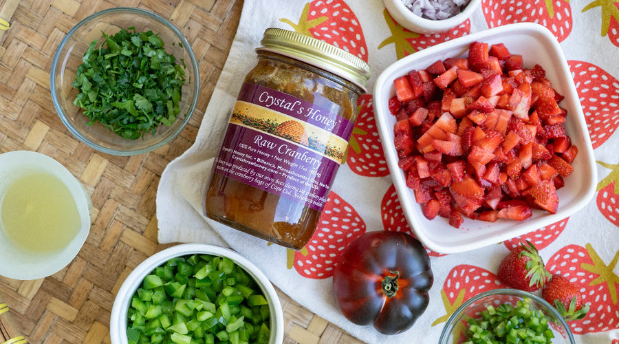 Strawberry salsa with honey